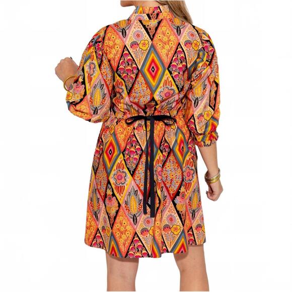 NEW IVY JANE back tie dress in orange - Picture 4 of 6